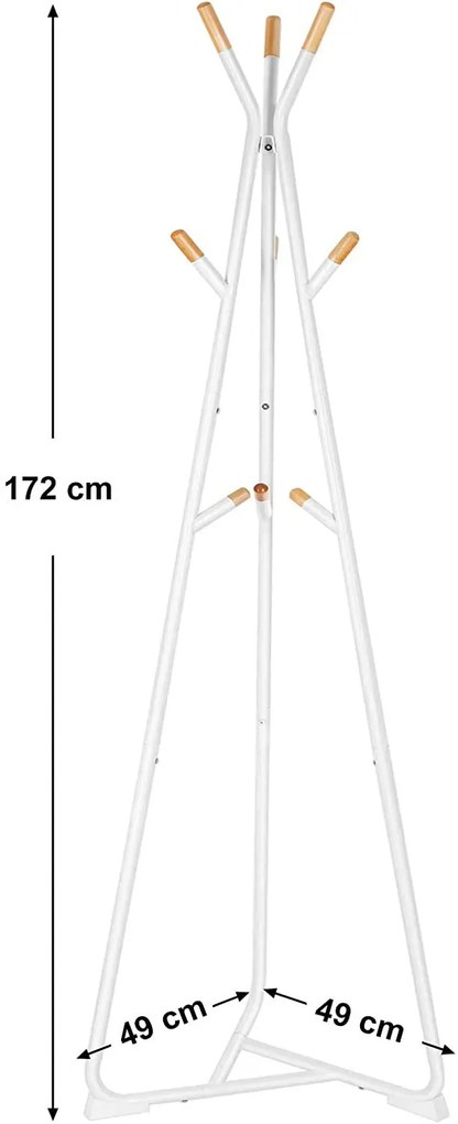 Biały nowoczesny metalowy wieszak na kurtki D1-L96