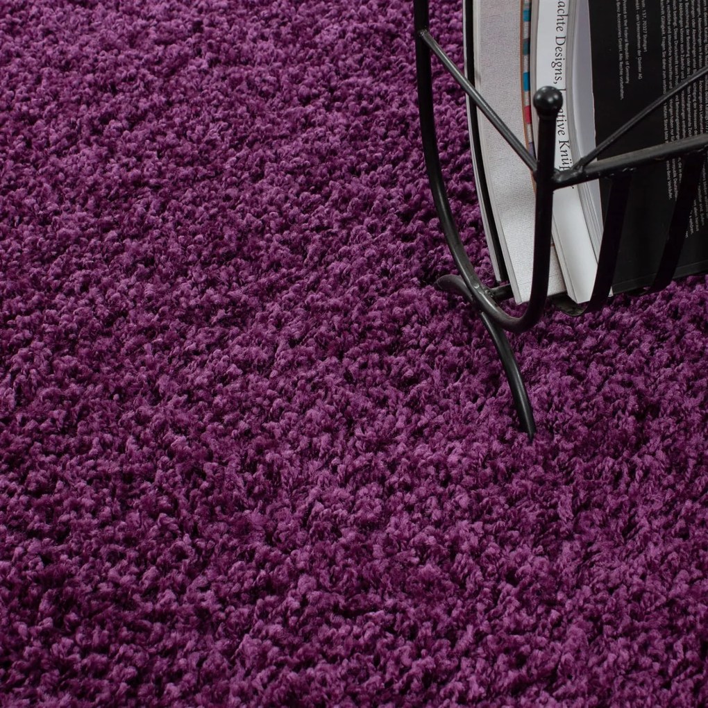 Dywan shaggy jednokolorowy fioletowy 80 cm x 250 cm