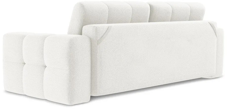 Biała rozkładana sofa z materiału bouclé 255 cm Milu – Makamii