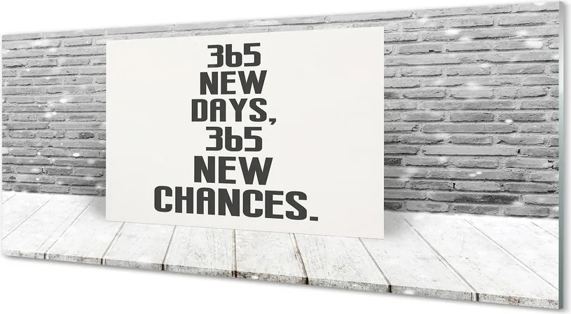 Szkło Ozdobne do Kuchni Napis na Ceglanym Murze