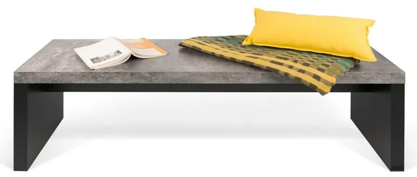 Czarno-szara ławka z dekorem betonu TemaHome Detroit, 140x43 cm