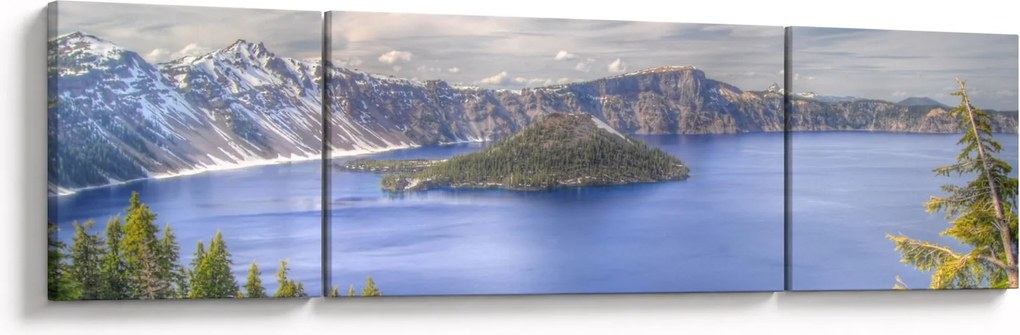 Obraz górskiego jeziora (170x50 cm)