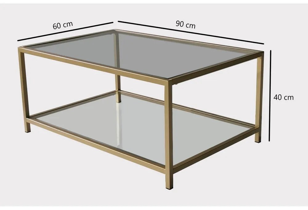 Stolik w kolorze złota 60x90 cm Astro – Neostill