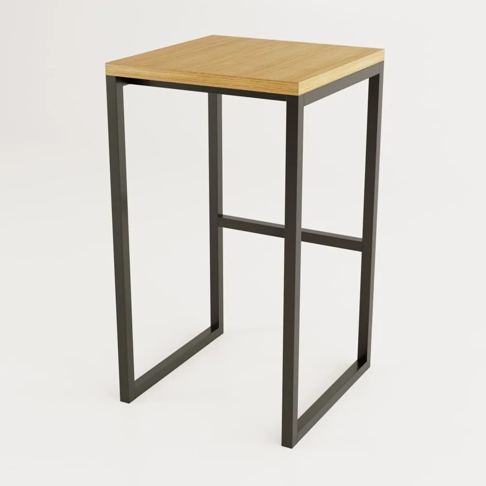 Czarny/w naturalnym kolorze hoker w dekorze dębu Frame – Woodman