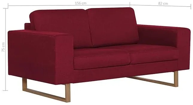 Elegancka dwuosobowa sofa Ladi 2X - czerwone wino