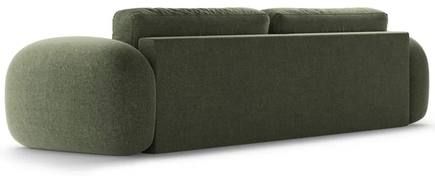 Zielona rozkładana/ze schowkiem sofa z tkaniny szenilowej 262 cm Tonale – Cosmopolitan Design