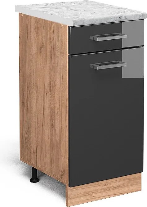 Szafka dolna do kuchni antracyt wysoki połysk 40x60x81.6 r-line