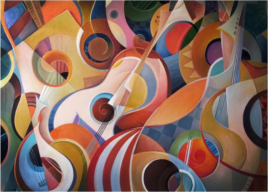 Obraz na szkle - Muzyczny abstrakt (70x50 cm)