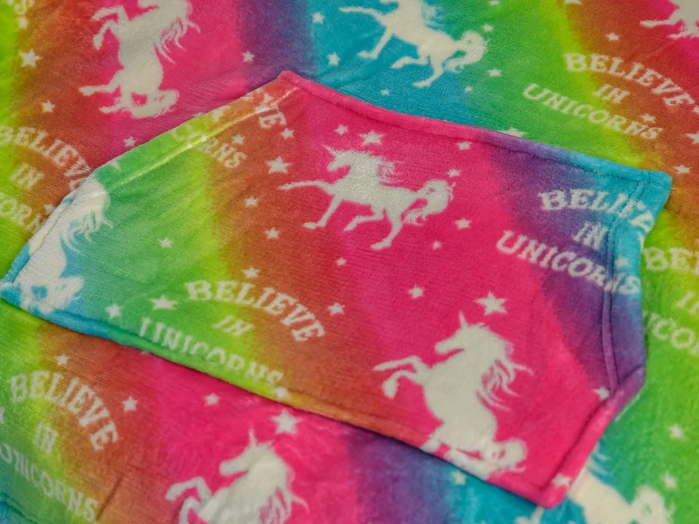 Koc bluza z rękawami i kapturem ALICORN kolorowa