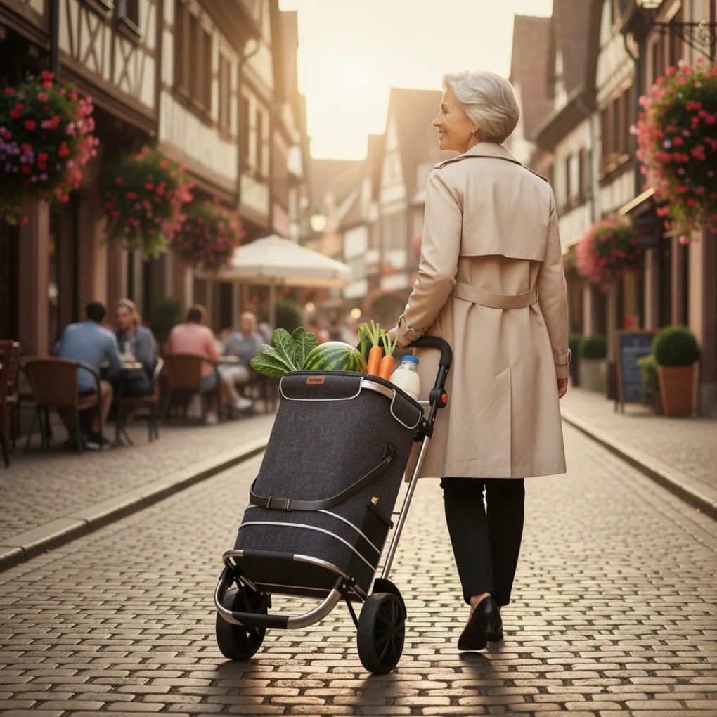 Torba na zakupy na kółkach EASY, 50l, czarna Jurhan