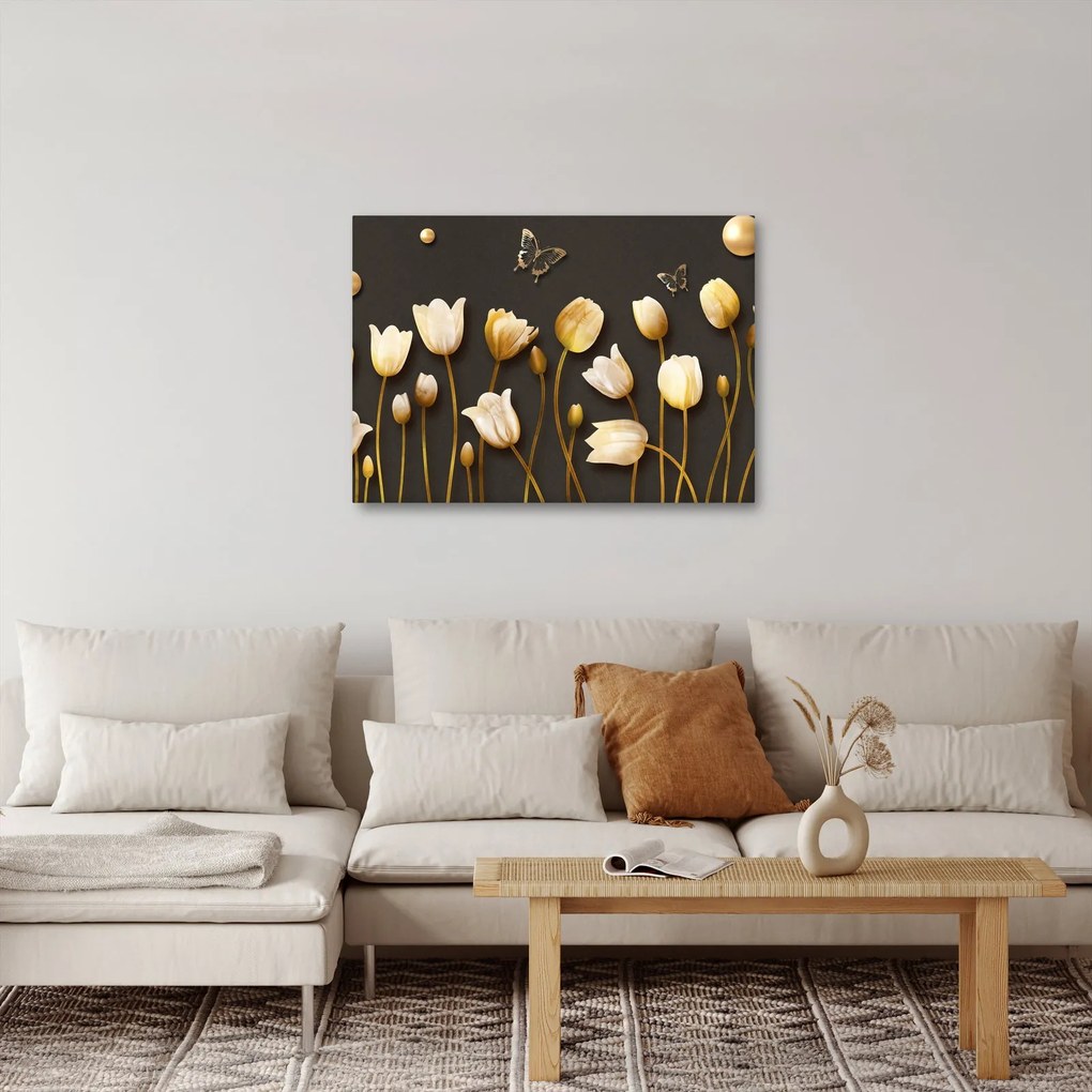 Obraz - Tulipany - abstrakcja (70x50 cm)