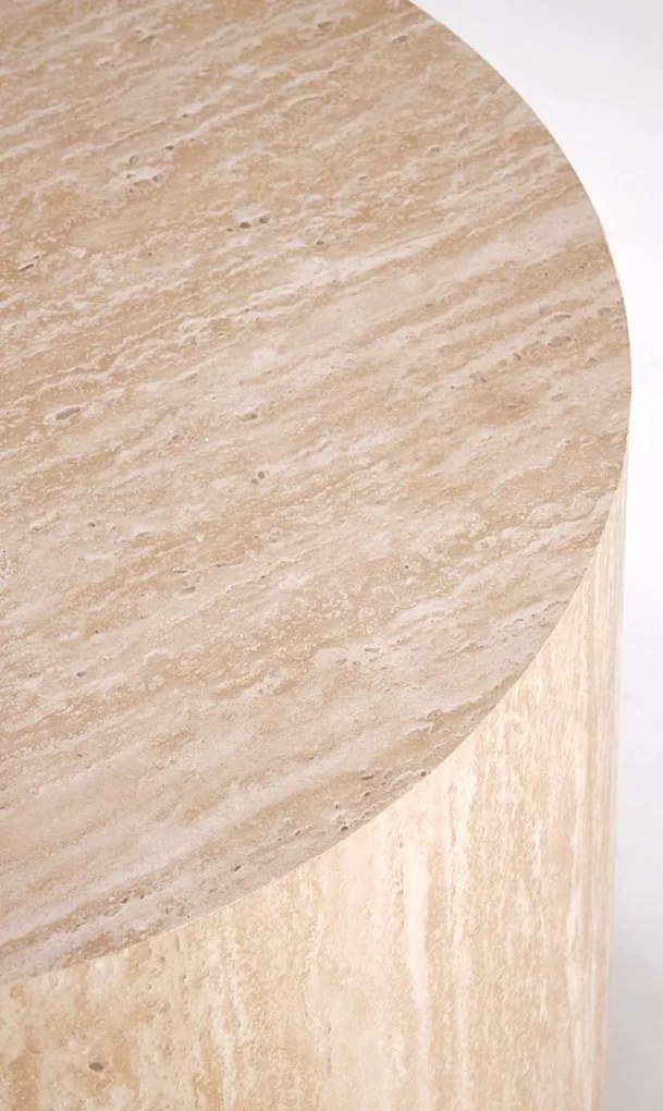 Nowoczesna okrągła ława kawowa trawertyn M3-Z72