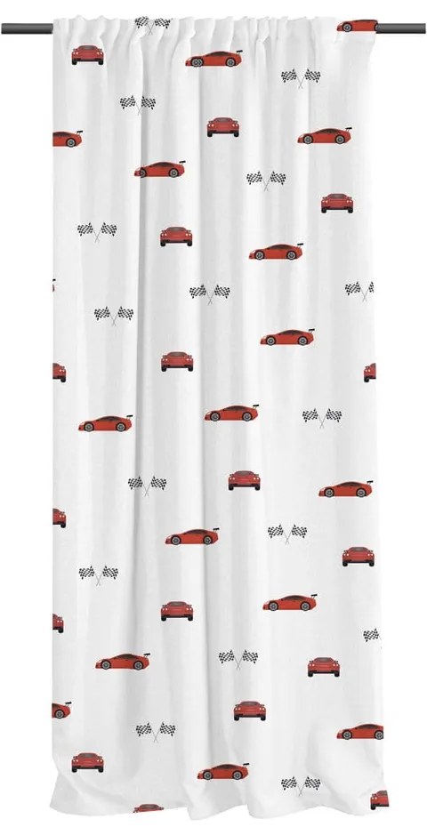 Zasłona dziecięca z satyny bawełnianej 110x250 cm Fast Cars – Butter Kings