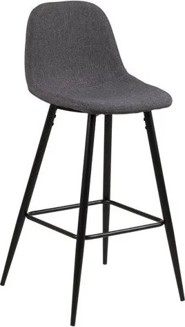 Tapicerowany stołek barowy na metalowych nogach Wilma dark grey