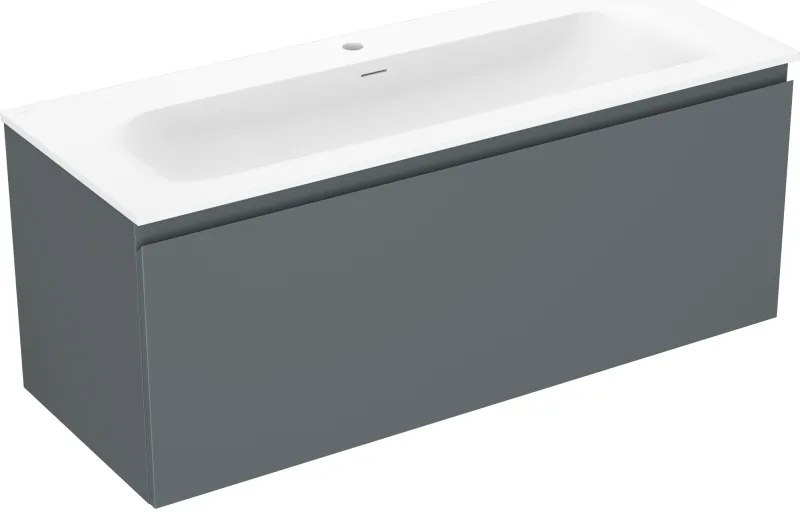 Mexen Orio szafka łazienkowa 120 cm z umywalką Vela, 1 szuflada, grafit mat/biała mat - 91A10-12047-1-BF66-W23M01
