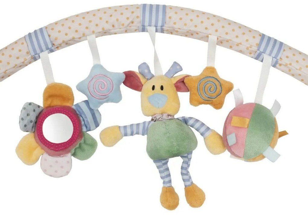 Baby Mix Zabawka do wózka Kwiaty, miś i gwiazdki, 80 cm