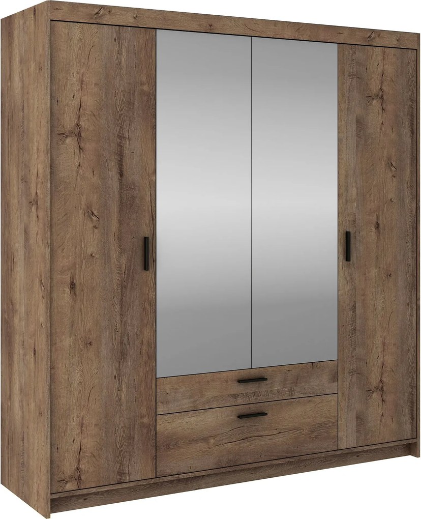 Duża szafa z szufladami i lustrem dąb lefkas D1-E40