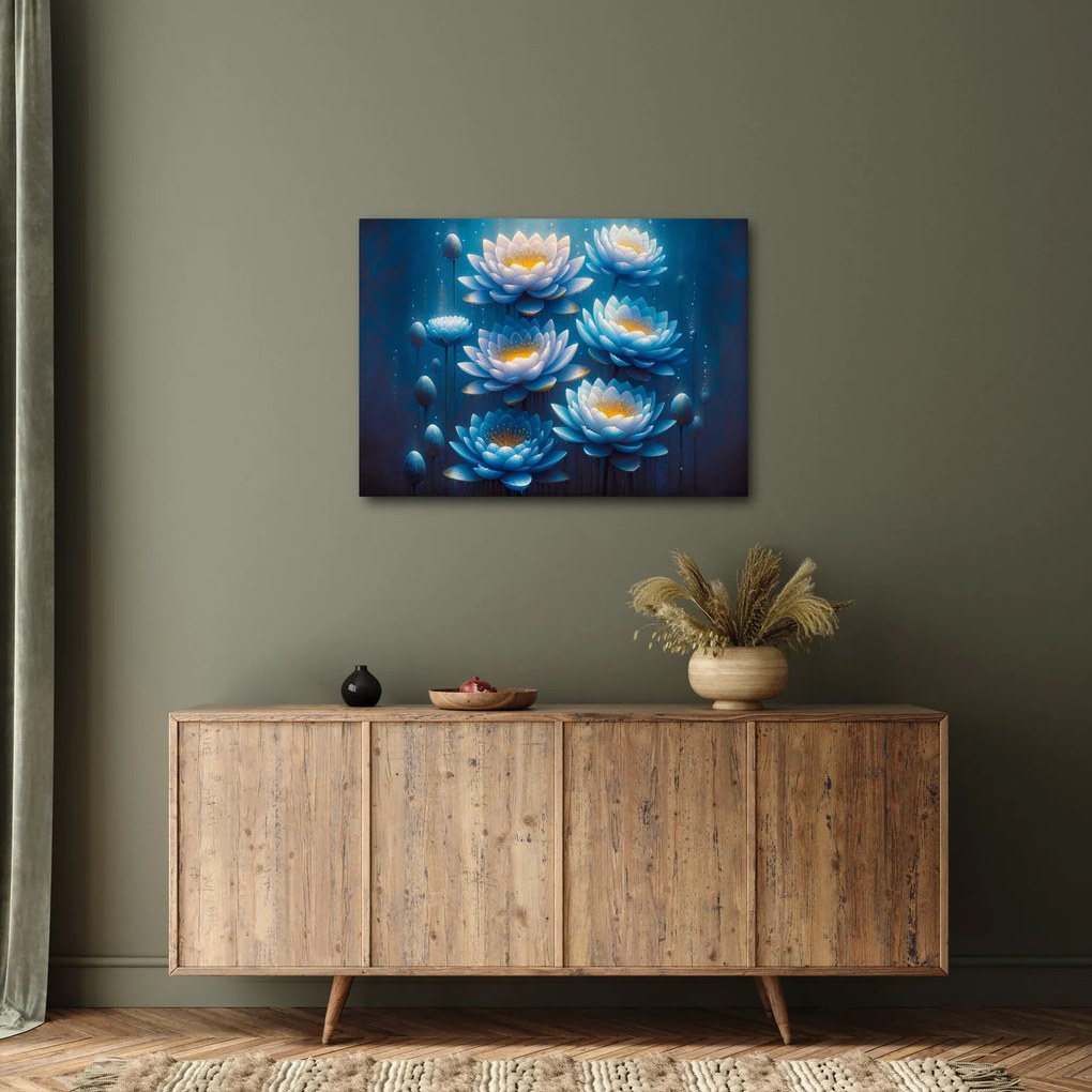 Obraz - Lilie wodne pod powierzchnią (70x50 cm)