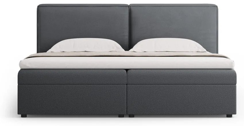 Ciemnoszare łóżko boxspring ze schowkiem 160x200 cm Arendal – Cosmopolitan Design