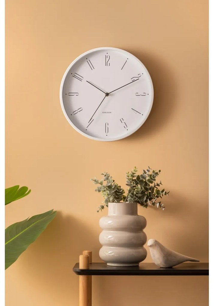 Karlsson 5988WH designerski zegar ścienny biały, średnica 30 cm