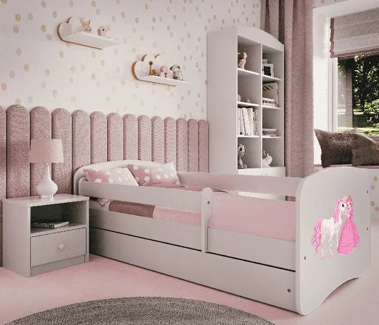 Łóżko dla dziewczynki z materacem mix 70x140 G9-E88