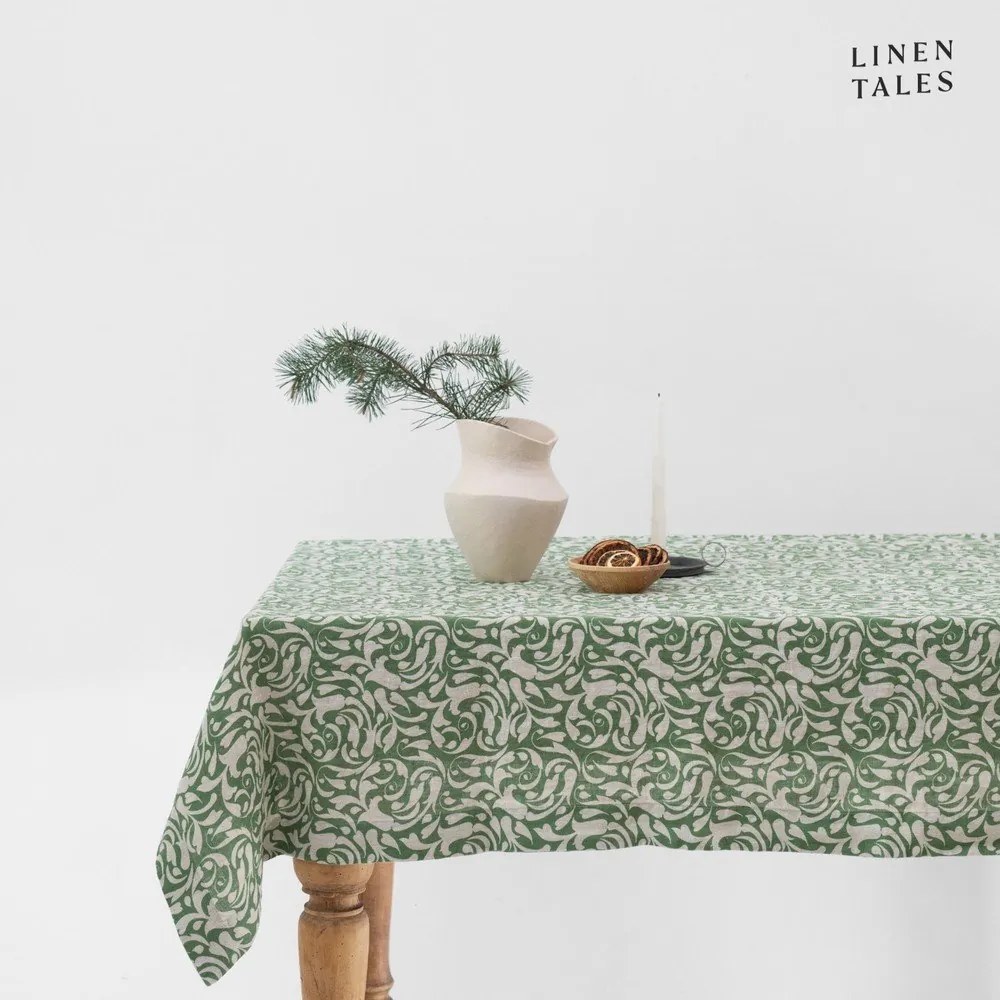 Lniany obrus 140x250 cm Evergreen Damask – Linen Tales