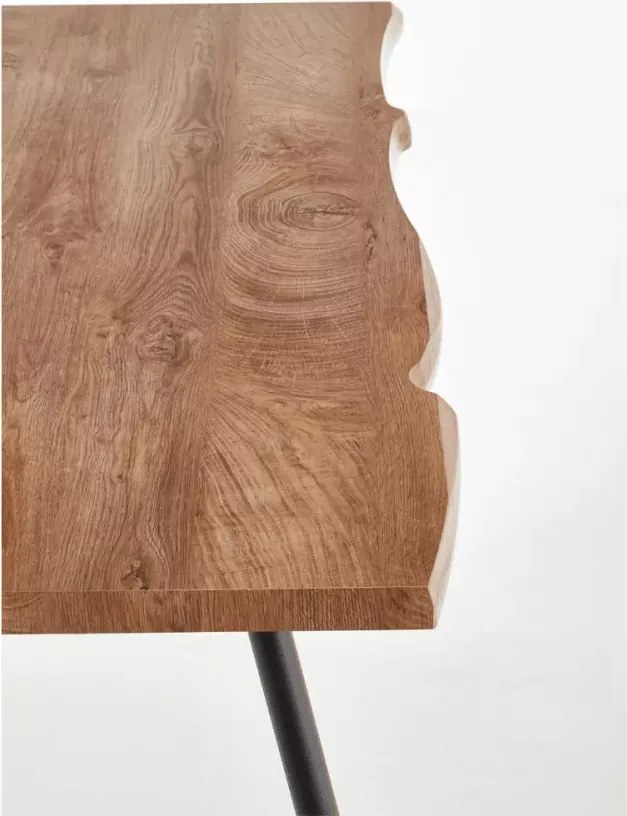 Prostokątny stół Norvik 120x80 cm z blatem z okleiny MDF i nogami czarnymi metalowymi do kuchni