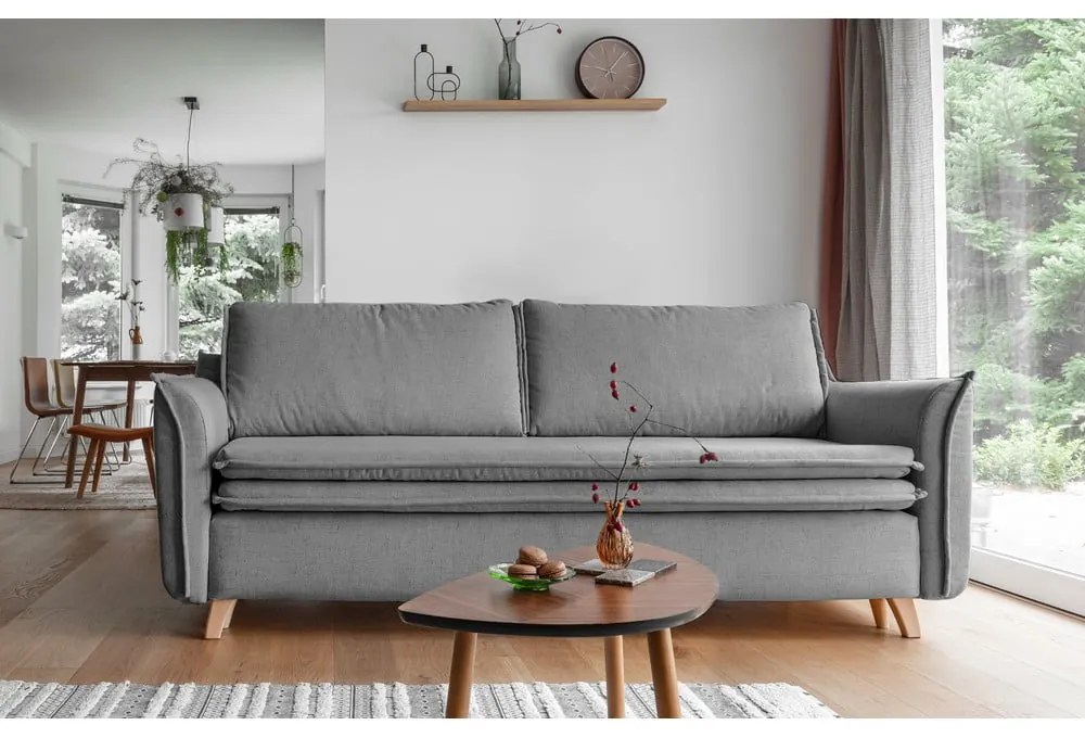 Szara rozkładana sofa 225 cm Charming Charlie – Miuform