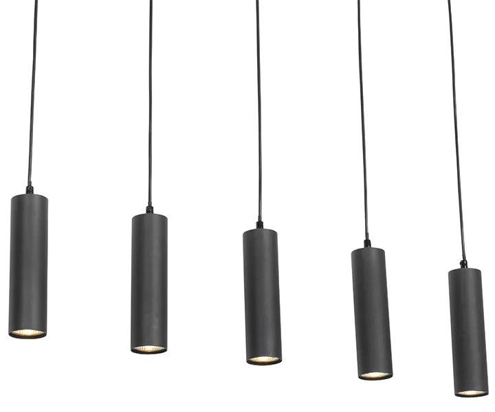 Nowoczesna lampa wisząca czarna 5-punktowa - Jeana
