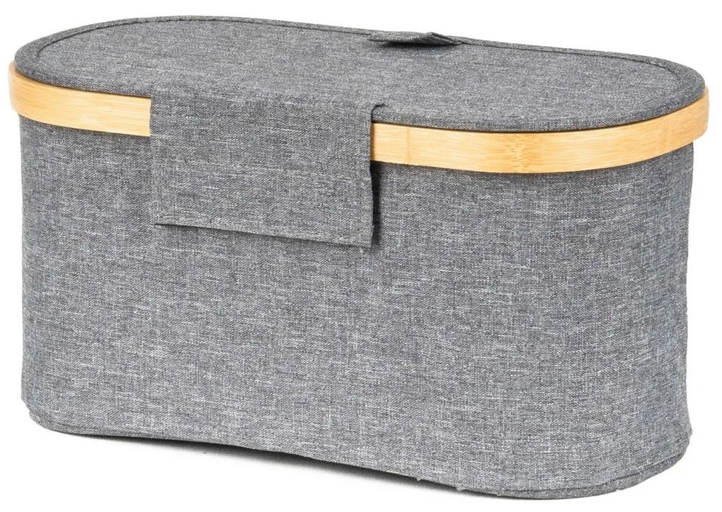 Pojemnik do przechowywania G21 30 x 15 x 15 cm, bambusowy z pokrywką, szary