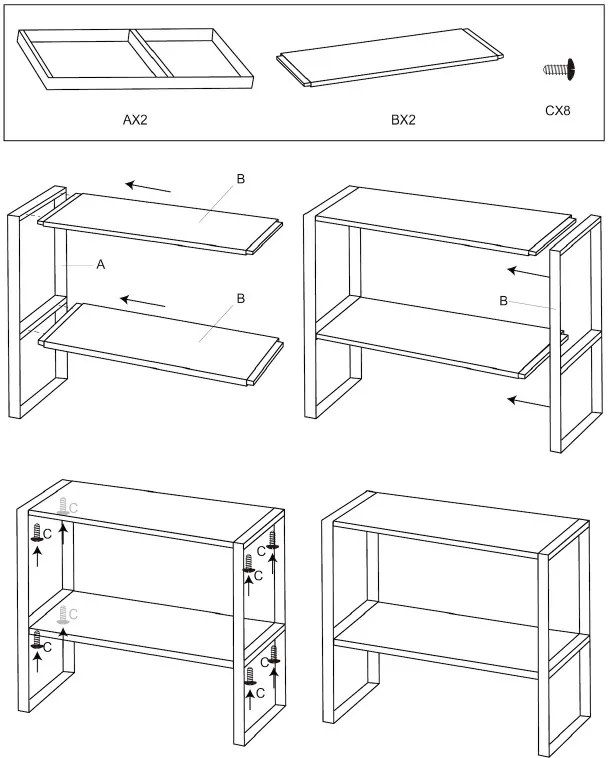 Półka na blat kuchenny, 2 poziomy, 40 x 17,5 x 35 cm