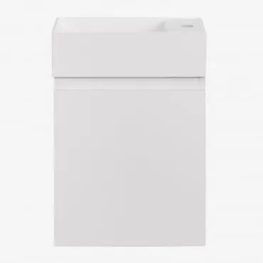 Zestaw Wiszących Mebli Łazienkowych Zintegrowany Z Umywalką Abigail Matowy Biały - Sklum