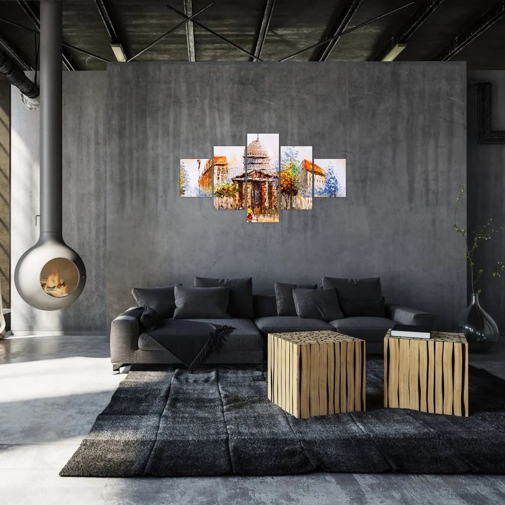 Obraz - Malowana miejska pamiątka (125x70 cm)