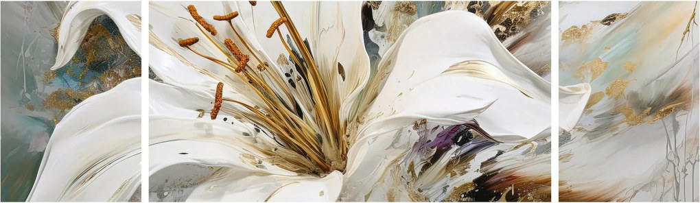 Obraz - Abstrakcja z lilią (170x50 cm)