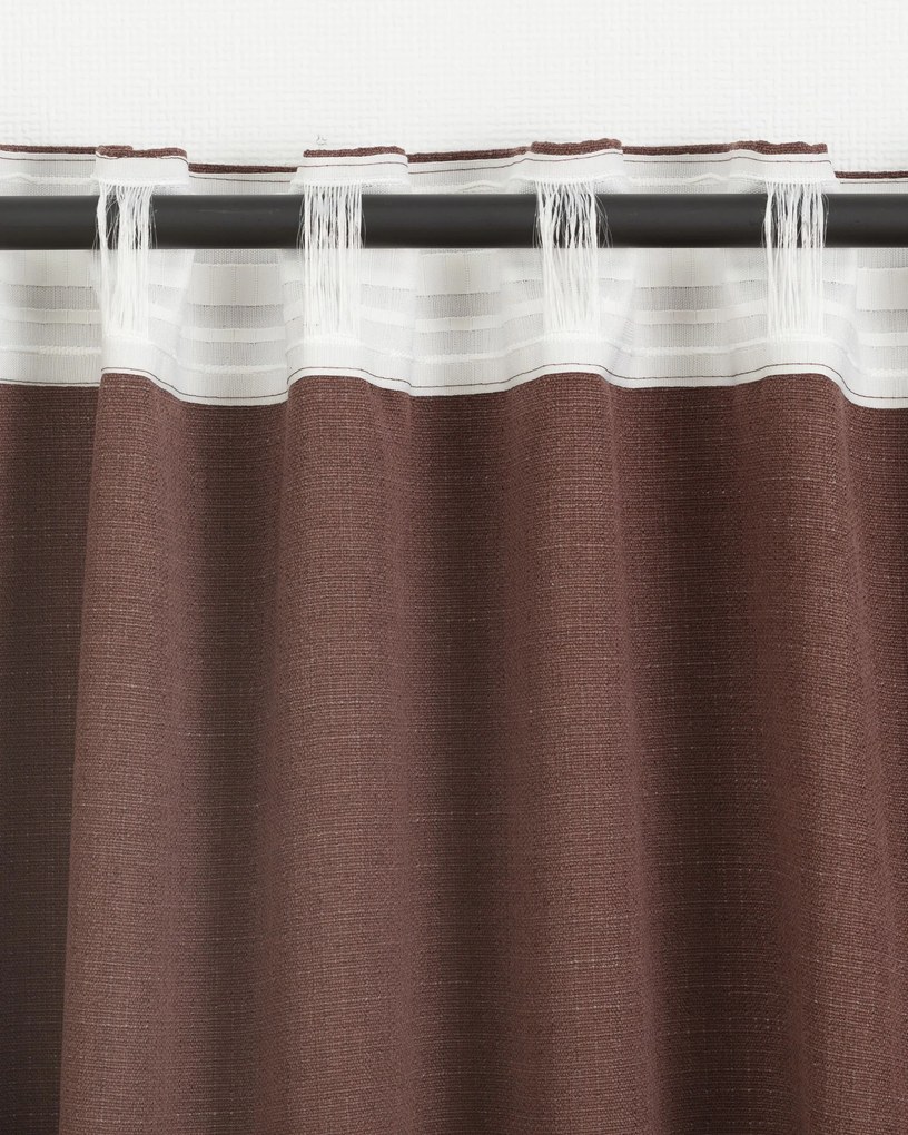 Zasłona BASIC na taśmie marszczącej 140x280cm wrzosowy brąz 1 szt.