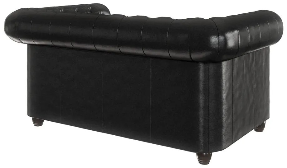 Czarna sofa z imitacji skóry 148 cm York – Ropez