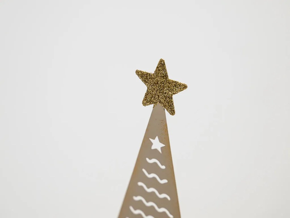 Świąteczny świecznik metalowy CHRISTMAS TREE 18 cm złoty