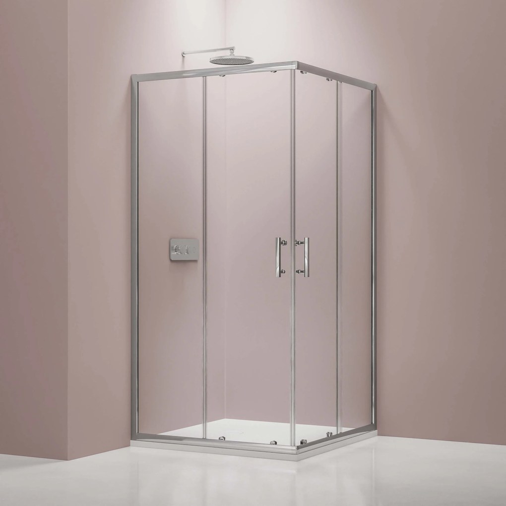 Kabina prysznicowa narożna EX506 drzwi przesuwneSzkło ESG 6 mm z powłoką Nano – 90 x 120 x 195 cm