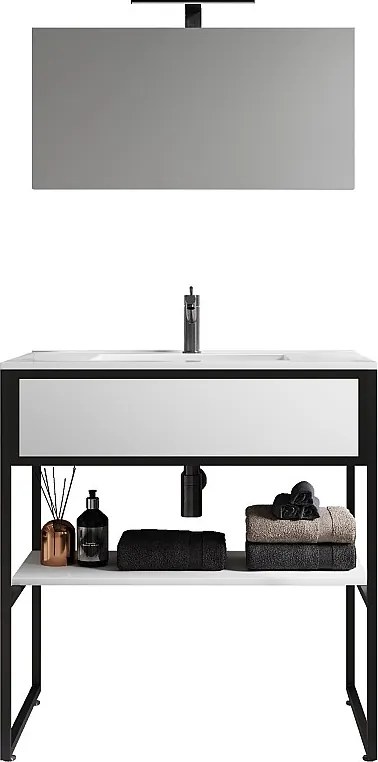 umywalka do mebli łazienkowych Bitila Czarny / biały 0