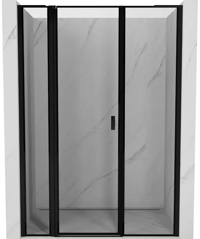 Mexen Mist L drzwi prysznicowe uchylne lewe 145 cm, czarna ramka, czarne - 8A4L-145-001-70-70-L