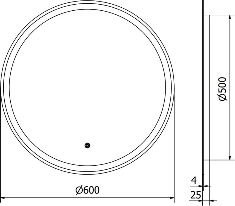 Mexen Gobi lustro łazienkowe podświetlane, okragłe 60 cm, LED 6000K, antypara - 9801-060-060-611-00