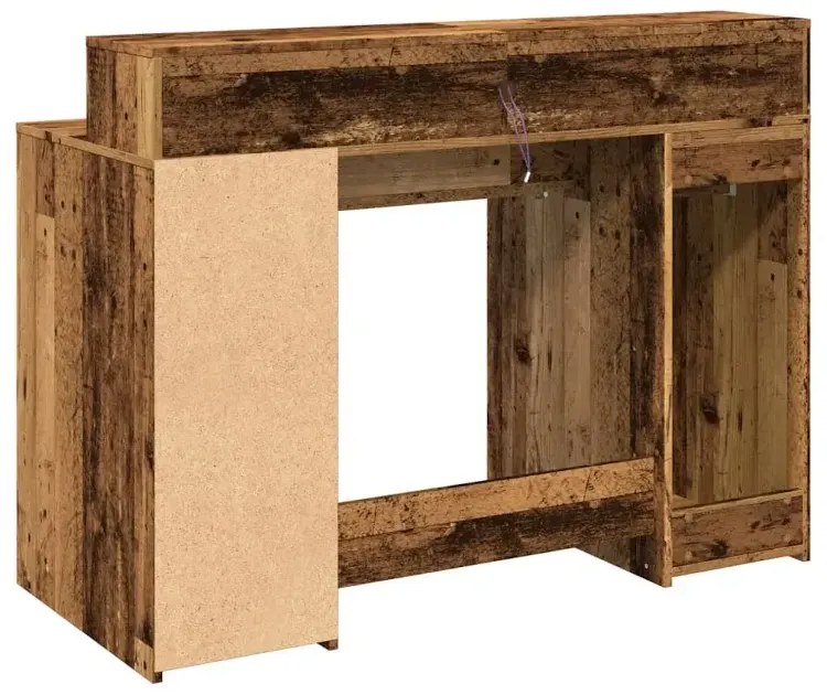 Biurko podświetlane 120 cm stare drewno - Duna
