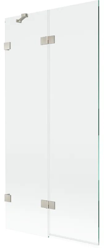 Mexen Lunar parawan nawannowy 2-skrzydłowy lewy 90 x 150 cm, transparent, nikiel szczotkowany - 897-090-100-97-00-L