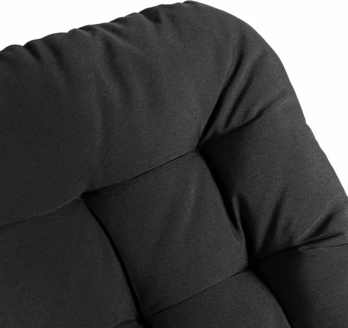 Fotel Bujany Wypoczynkowy AURORA na Płozach Czarny Nowoczesny