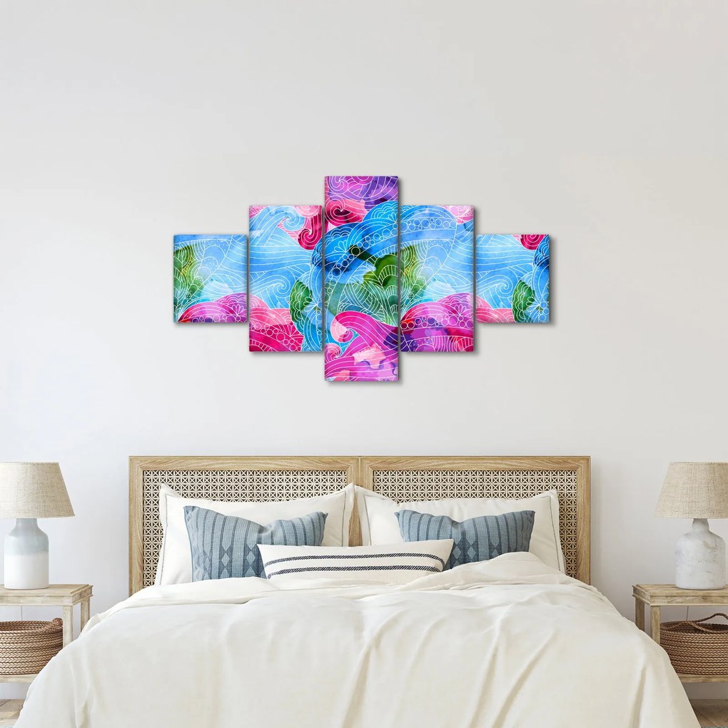 Obraz - Kolorowe fale (125x70 cm)