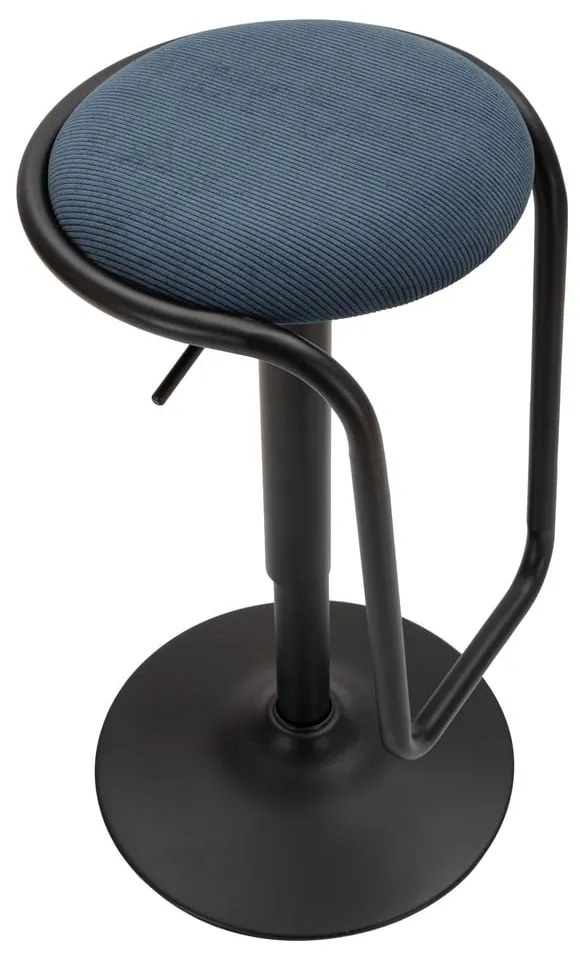 Morski/czarny tapicerowany hoker z regulowaną wysokością (wysokość siedziska 61 cm) Destiny – Mauro Ferretti