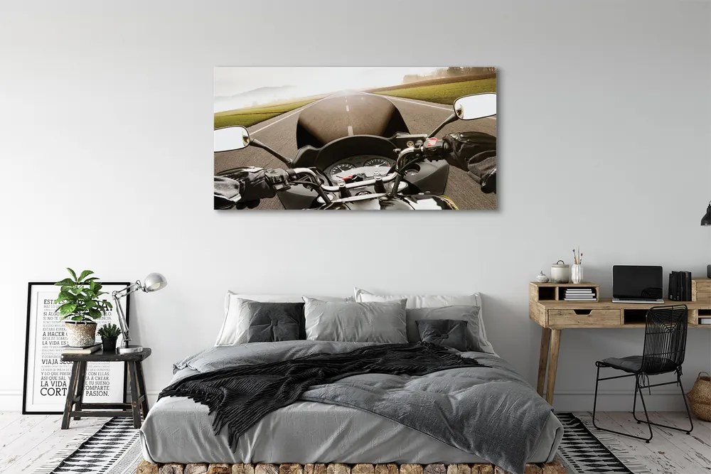 Duży obraz na płótnie Motocykl na Górskiej Trasie