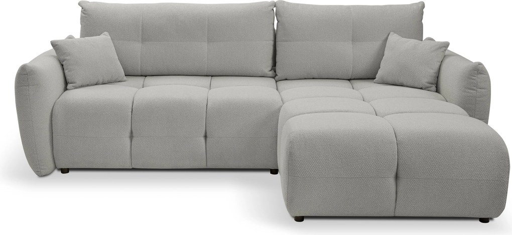 Masseno Narożnik MODA z funkcją spania i pojemnikiem na pościel Narozniki L, Rozkładana sofa - Szary, NORDIC ASH