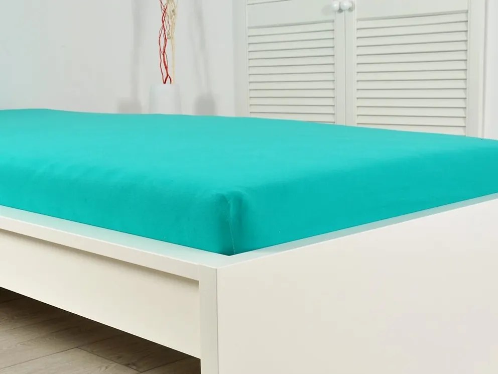 PrzytulneMieszkanie.pl Jersey prześcieradło do dziecięcego łóżeczka EXCLUSIVE 70x140 cm turkusowe