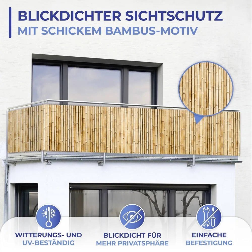 Jasnobrązowa plastikowa osłona balkonowa 500x85 cm – Maximex